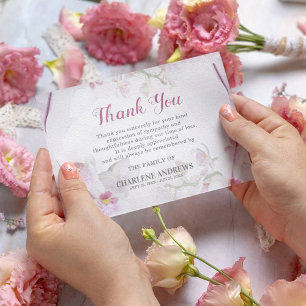 Soft Pink Orchid Beerdigung Beileid Dankeskarte