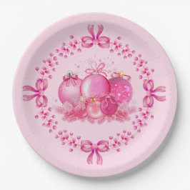 Soft Pink Ornament Holiday Collection Pappteller