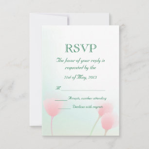 Soft Pink Pastel Tulips Wedding RSVP Karte