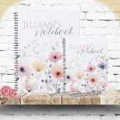 Soft Pink Pastel Watercolor Wildflower Notizblock