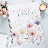 Soft Pink Pastel Watercolor Wildflower Notizblock