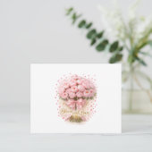 Soft Pink Peonies Bouquet Bloom With Love Postcard Postkarte (Stehend Vorderseite)