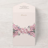 Soft Pink Peonies Elegante Blumen Baby Dusche All In One Einladung (Außenbereich)