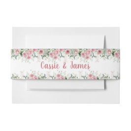 Soft Pink Peony & Eucalyptus Floral Design Wedding Einladungsbanderole