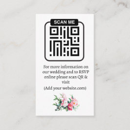 Soft Pink Peony & Eucalyptus Floral Wedding QR Begleitkarte