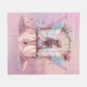 Soft Pink Peony Swing Fairy Princess Girls Fleecedecke (Vorderseite (Horizontal))
