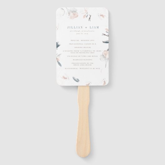 Soft Pink Peony Wedding Program Fächer (Vorderseite)