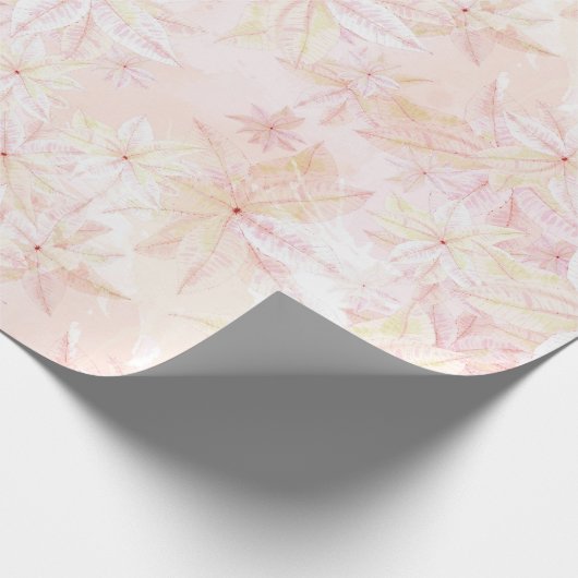 Soft Pink Poinsettias - Christmas Wrapping Paper Geschenkpapier (Ecke)