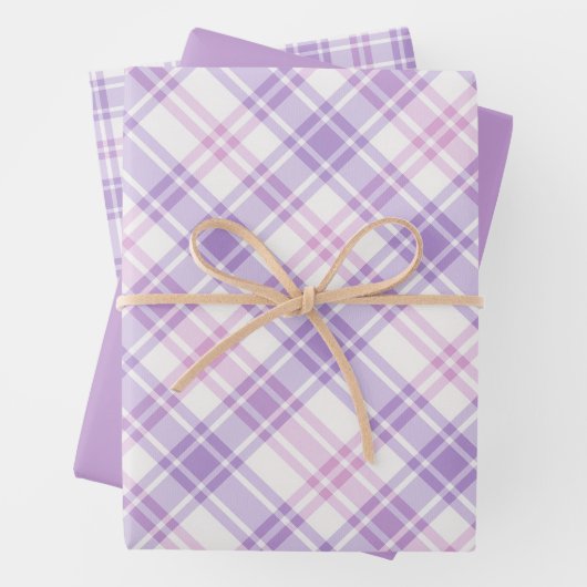 Soft Pink, Purple & White Plaid Geschenkpapier Set (Beispiel)