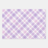 Soft Pink, Purple & White Plaid Geschenkpapier Set (Vorderseite)