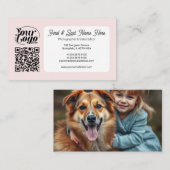 Soft Pink QR Code Foto Social Media Icons Inhalt Visitenkarte (Vorne/Hinten)