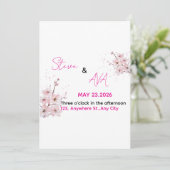 Soft Pink Romantic Wedding Invitation | Elegant & Einladung (Stehend Vorderseite)