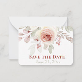 Soft Pink Romantische Rose SAVE THE DATE! Mitteilungskarte