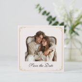 Soft Pink Rose Flat Save the Date Card (Stehend Vorderseite)