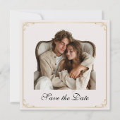 Soft Pink Rose Flat Save the Date Card (Vorderseite)