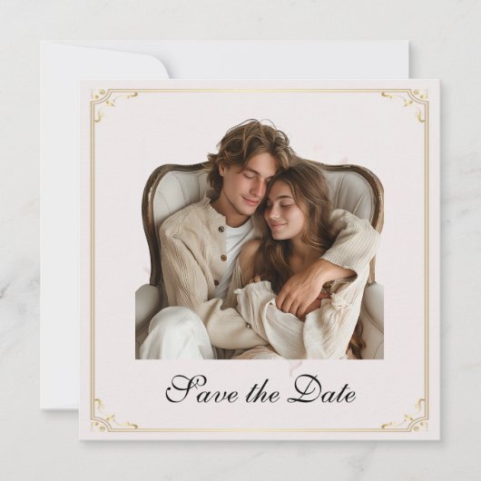 Soft Pink Rose Flat Save the Date Card (Vorderseite)
