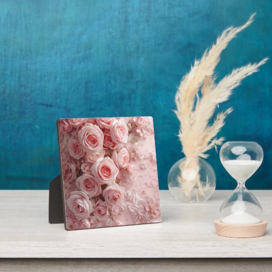 Soft Pink Rose Garden - Elegante Kunst, Dichtung u Fotoplatte (InSitu)