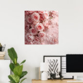 Soft Pink Rose Garden - Elegante Kunst, Dichtung u Poster (Heimbüro)