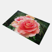 Soft Pink Rose Nah-up Foto Schönes, modernes Fußmatte (Schrägansicht)