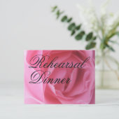 Soft Pink Rose Petals Hochzeitsfeier Probe einlade Einladungspostkarte (Stehend Vorderseite)