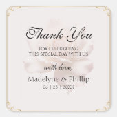 Soft Pink Rose Vielen Dank Sticker (Vorderseite)