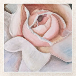 Soft Pink Rose von Jodi Mahaffey in Watercolor Glasuntersetzer