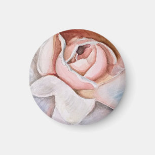 Soft Pink Rose von Jodi Mahaffey in Watercolor Magnet