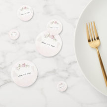 Soft Pink Rosen Hochzeitskollektion Tischkonfetti
