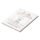 Soft Pink Roses & Bride and Groom Collection Notep Notizblock (Rotiert)