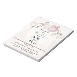 Soft Pink Roses & Bride and Groom Collection Notizblock