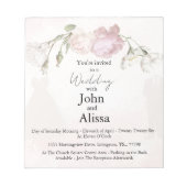 Soft Pink Roses & Bride and Groom Collection Notizblock (Vorderseite)