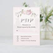 Soft Pink Roses & Bride and Groom Collection RSVP Karte (Stehend Vorderseite)