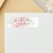 soft pink roses floral return adress label