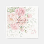 soft pink roses floral spring summer napkins serviette (Vorderseite)