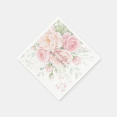 soft pink roses floral spring summer napkins serviette (Ecke)