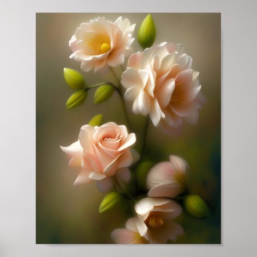 Soft pink roses roses poster (Vorne)