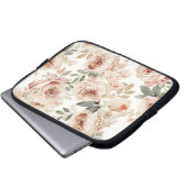 Soft Pink Roses Watercolor Floral Print Botanical Laptopschutzhülle (Vorne Knopf)