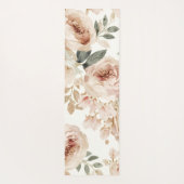 Soft Pink Roses Watercolor Floral Print Botanical Yogamatte (Rückseite)