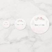 Soft Pink Roses Wedding Collection Table Confetti Konfetti (Rückseiten)