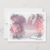 Soft Pink Roses Wedding Einladung (Vorderseite)
