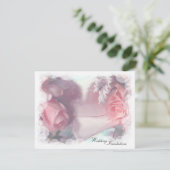 Soft Pink Roses Wedding Einladung (Stehend Vorderseite)