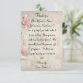 Soft Pink Roses Wedding Vielen Dank Ihr Hinweis Ka Dankeskarte (Stehend Vorderseite)