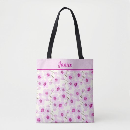 Soft Pink Sakura Cherry Blossom Design Tasche (Vorderseite)