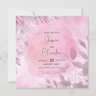 Soft Pink Save the Date Karte