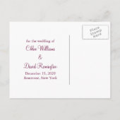 Soft Pink Schneeflocken Save the Date Postkarte 2 (Rückseite)