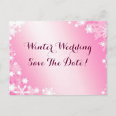 Soft Pink Schneeflocken Save the Date Postkarte 2 (Vorderseite)
