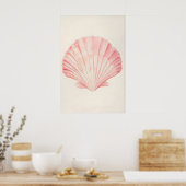Soft Pink Seashell Print Watercolor Coastal Wall Poster (Küche)