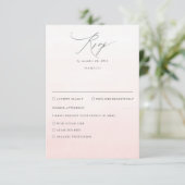 Soft Pink Shades Ombre Gradient Wedding RSVP Karte (Stehend Vorderseite)