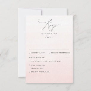Soft Pink Shades Ombre Gradient Wedding RSVP Karte