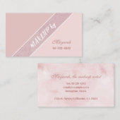 Soft Pink Simple Makeup Visitenkarte (Vorne/Hinten)